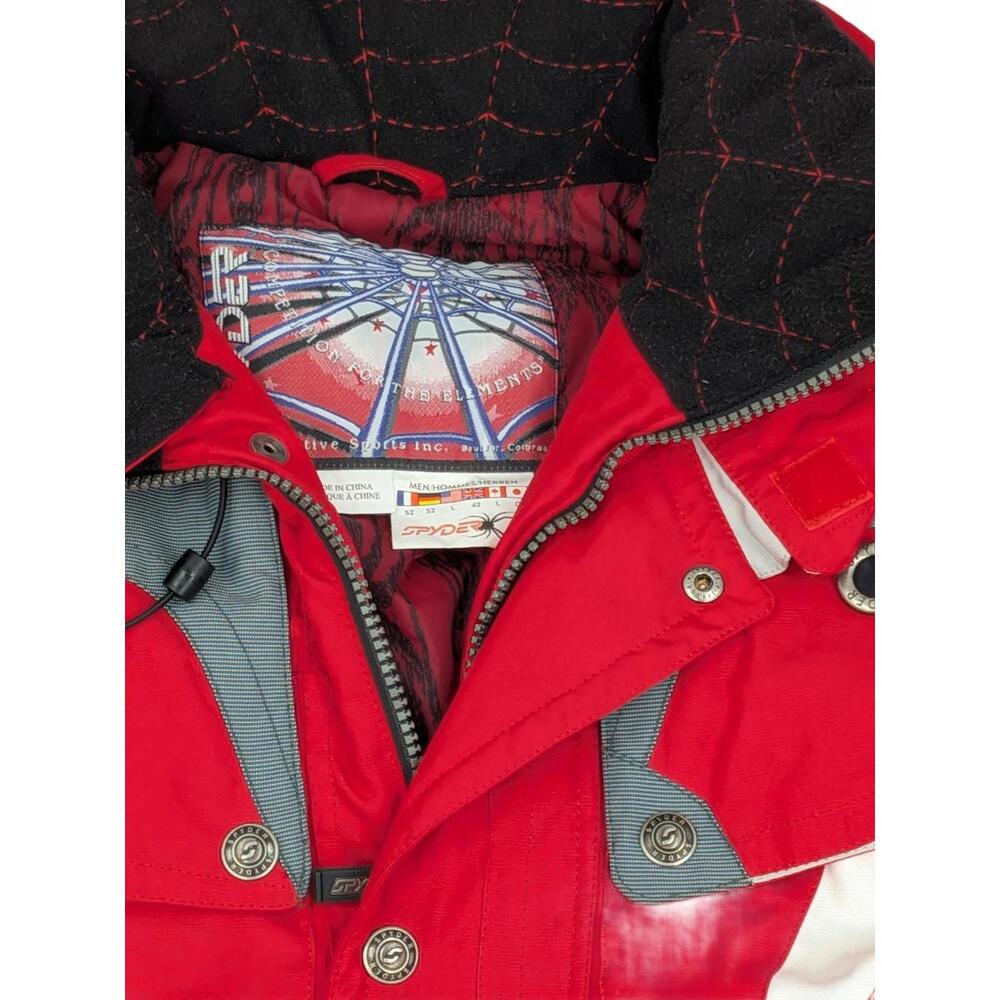 Vintage 90s Spyder One Piece Ski Suit Men's L Red Gray Retro Gorpcore Snowsuit - Picture 7 of 13